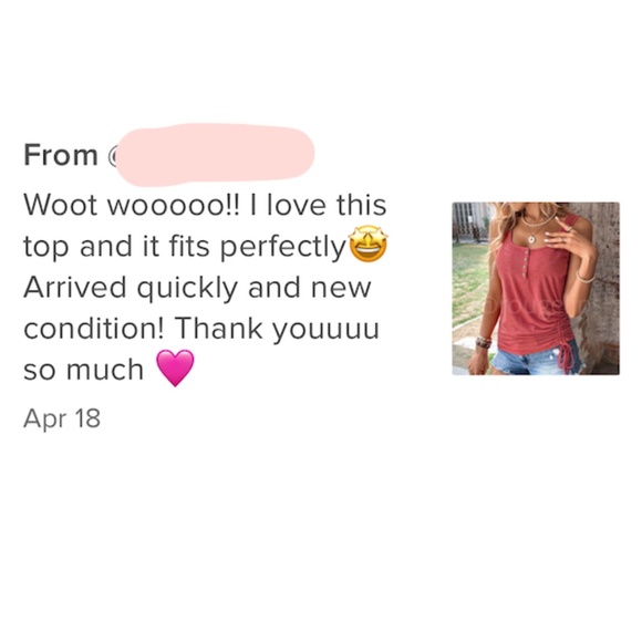 Rusty Rose Tank Top Button Front One Side Drawstring - Picture 10 of 17